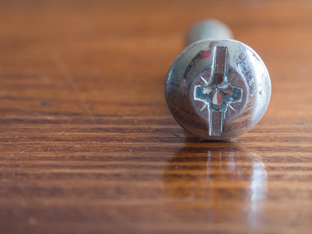 galvanized screw head