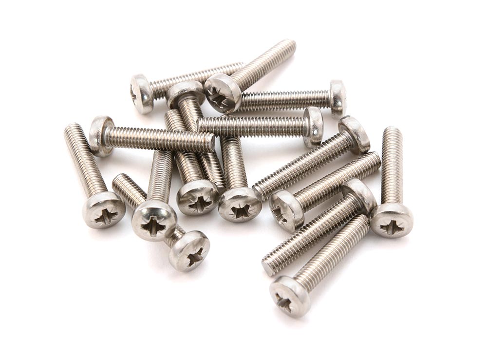 machine screws on white background
