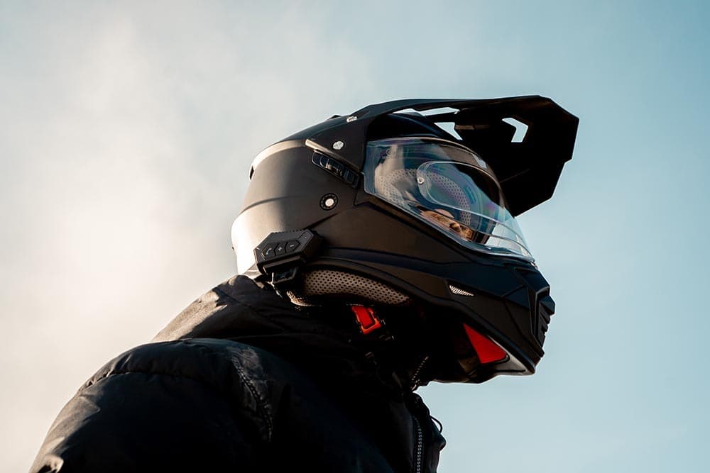 Man wearing dual sport helmet_EmmanPerez_Shutterstock