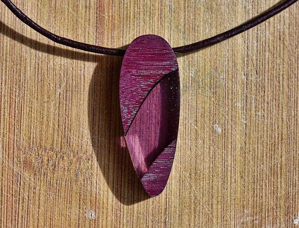 purpleheart wood pendant