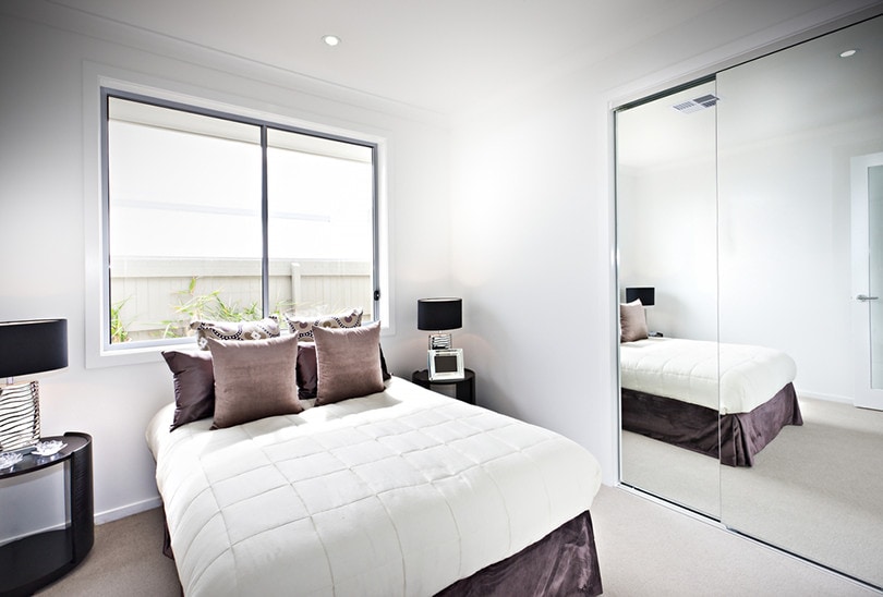 Bedroom with mirror
