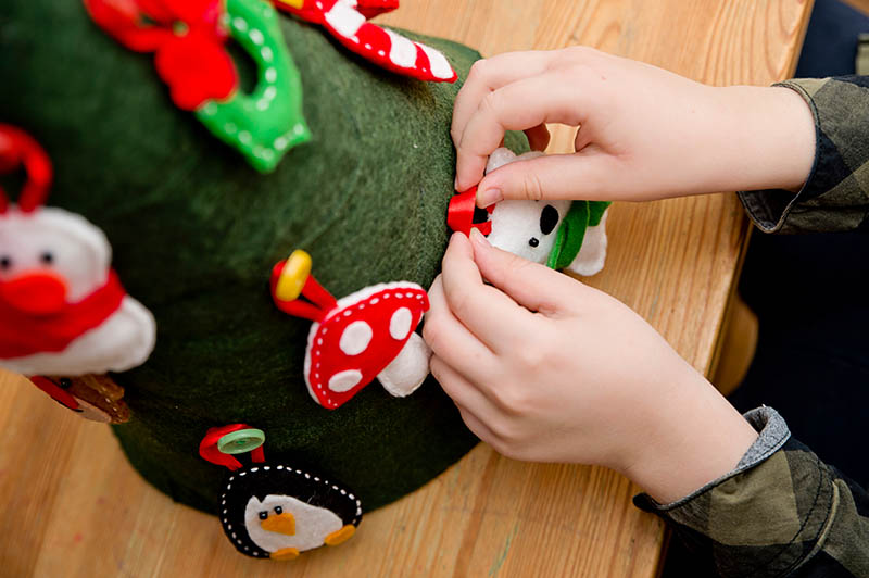 Christmas tree toy handmade from felt