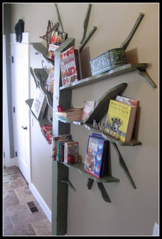 DIY tree bookshelf