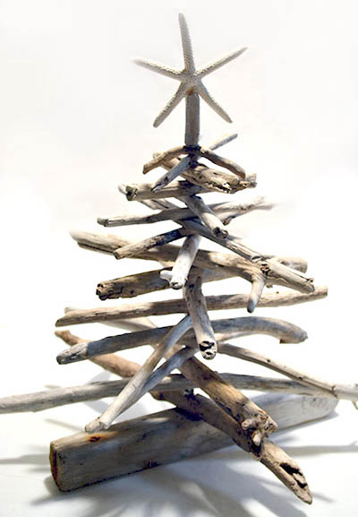 Driftwood Christmas Tree With Starfish Topper