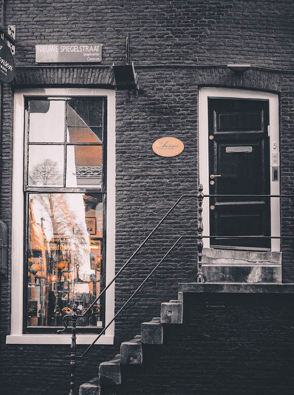 Edwardian Sash Window on a black building
