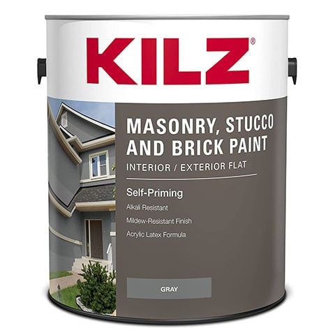 KILZ Interior Exterior Self-Priming Masonry, Stucco and Brick Flat Paint
