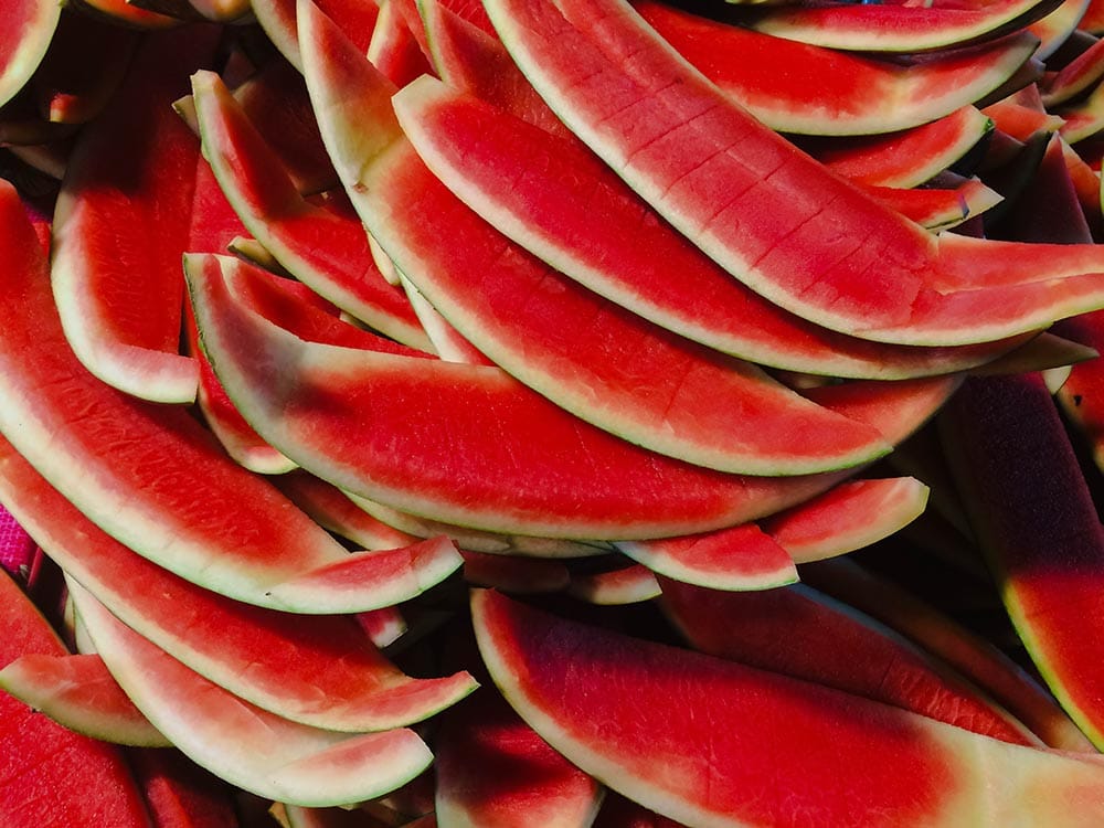Watermelon and watermelon rind Stacked into red texture