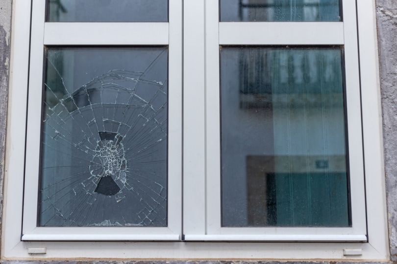 broken window glass