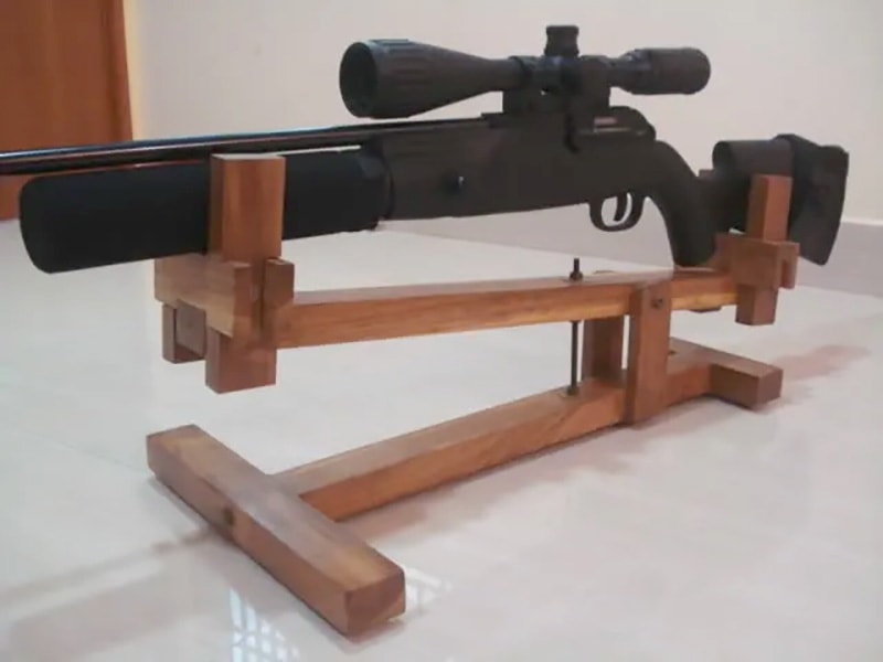 diy teak wood gun rest