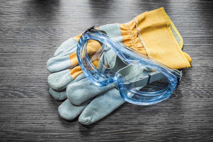 safety glasses and gloves