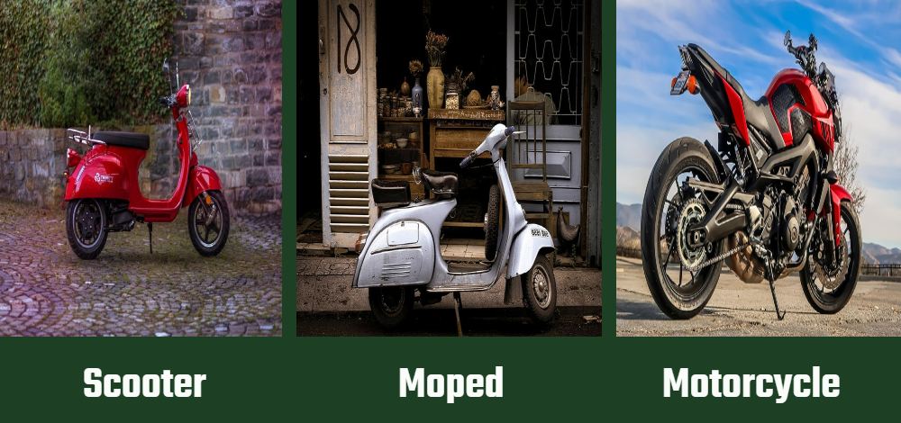 scooter vs moped vs motorcycle
