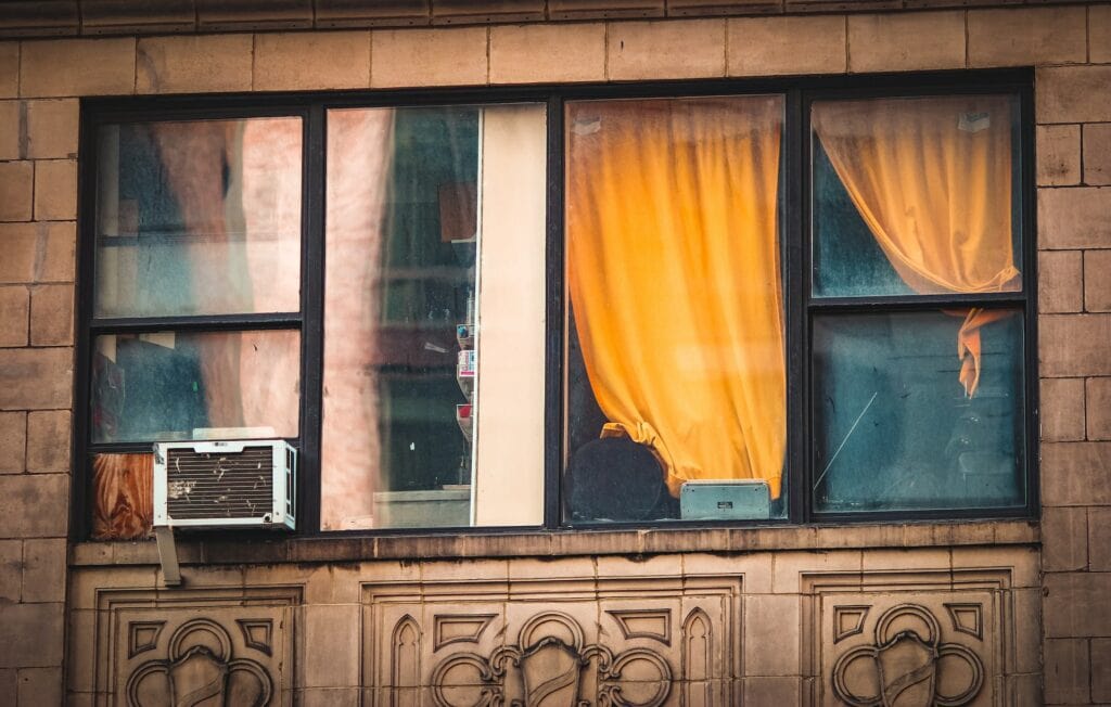 window with air conditioner