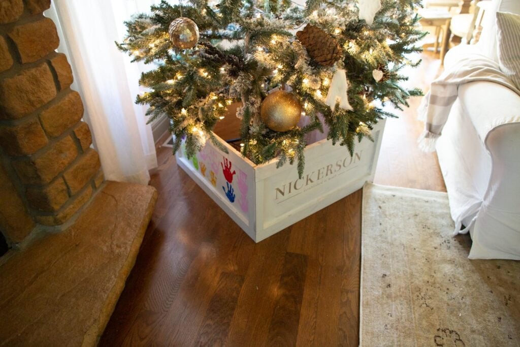 wooden christmas tree collar box