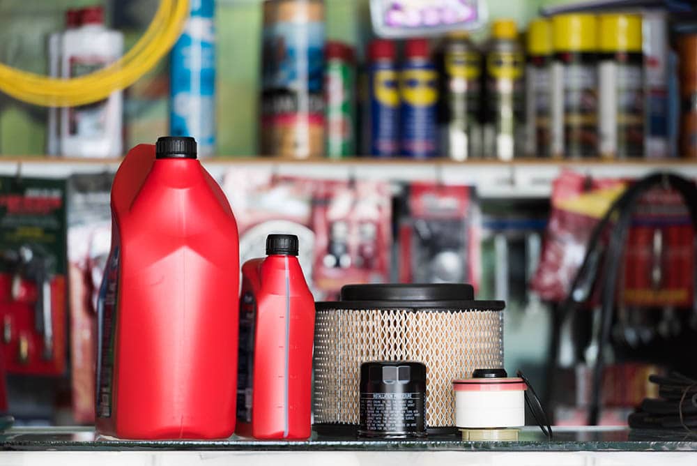Auto parts store with oil