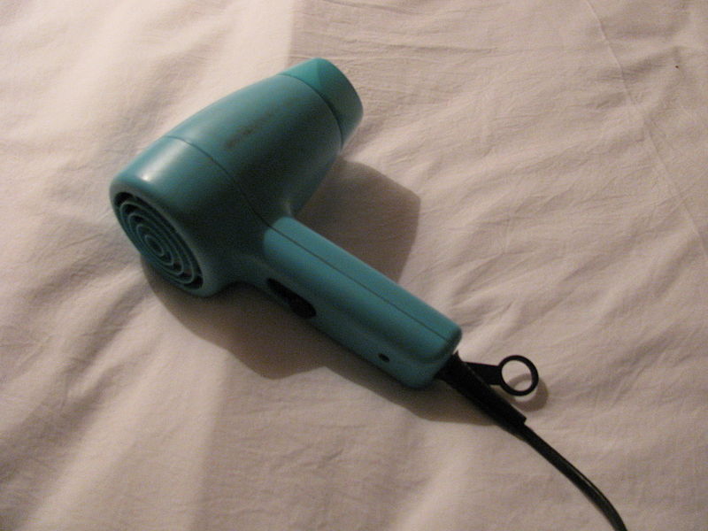 Blue hairdryer
