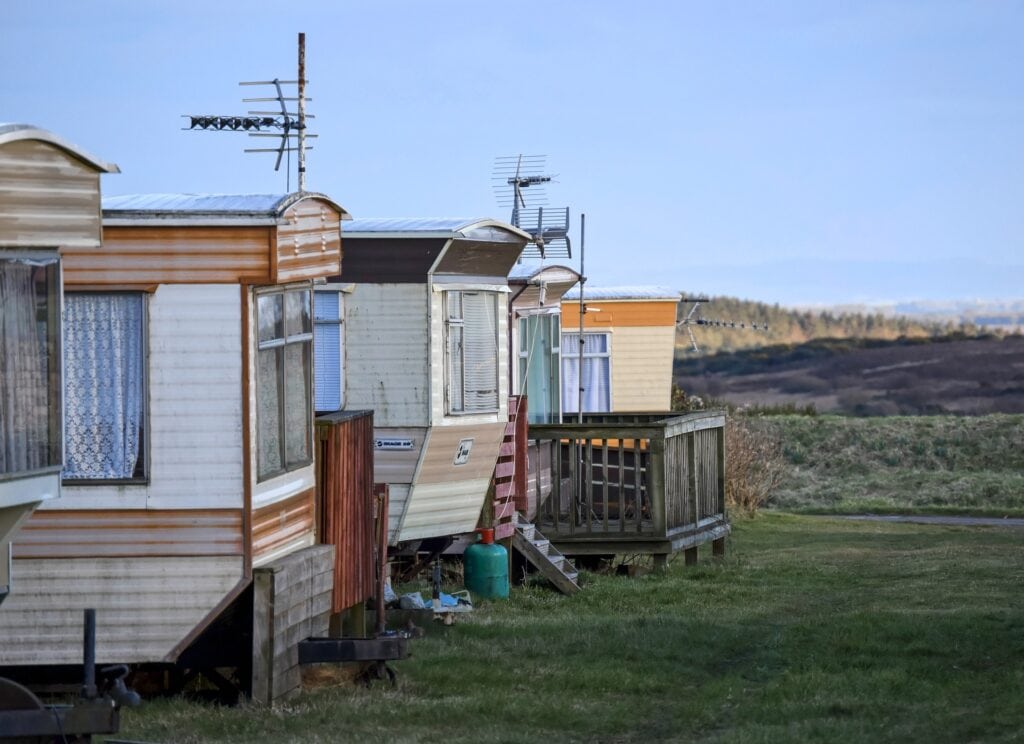 Caravans in trailer park