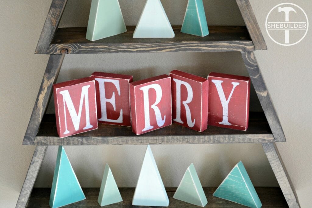 DIY WOOD CHRISTMAS TREE SHELF