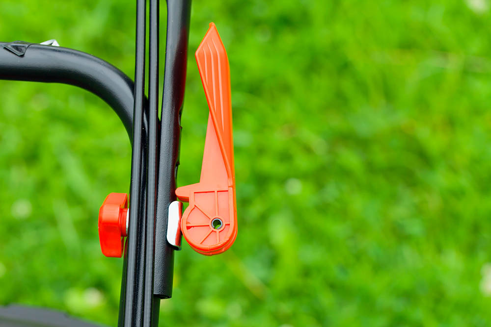 Detail of a lawn mower lever