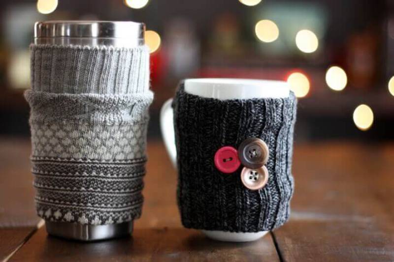 How To Make A Coffee Mug Cozy From A Sock