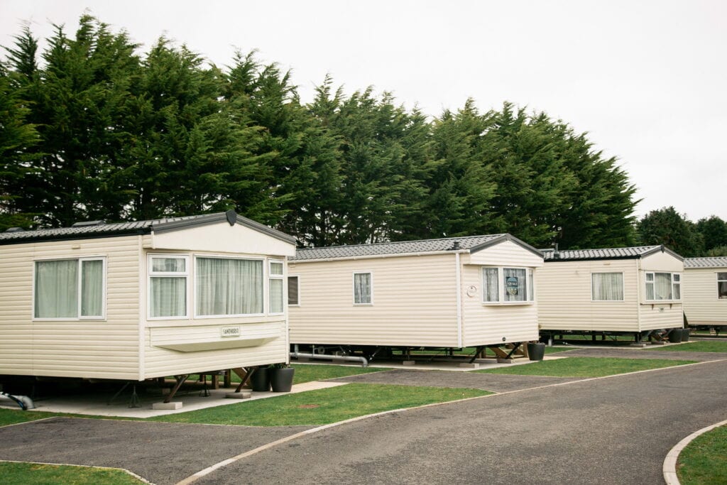 Trailer park, holiday cabin