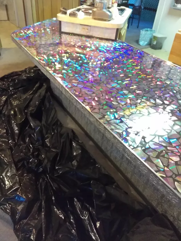 Upcycled CD Countertop by hometalk