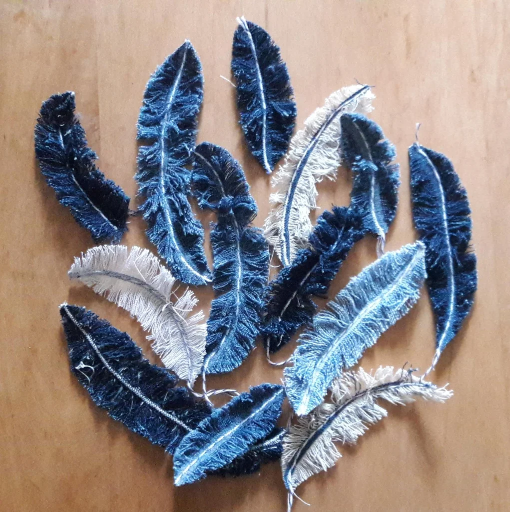 Upcycled Denim Feathers by TamaraBerg