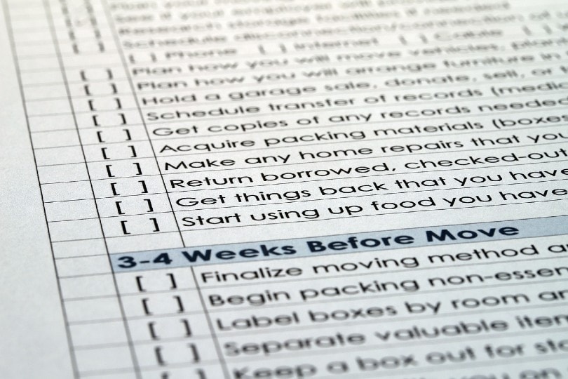 a moving out checklist
