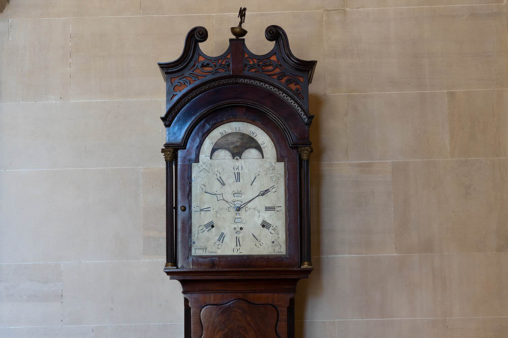 a view of a grandfather clock