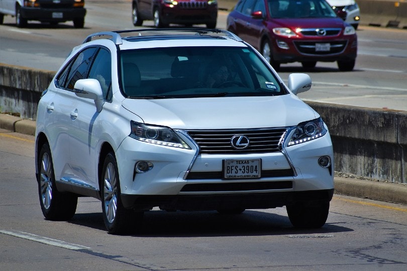 a white lexus SUV