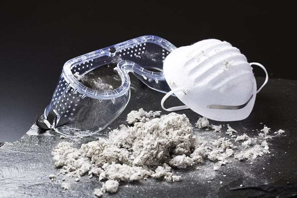 Asbestos, goggles, and mask