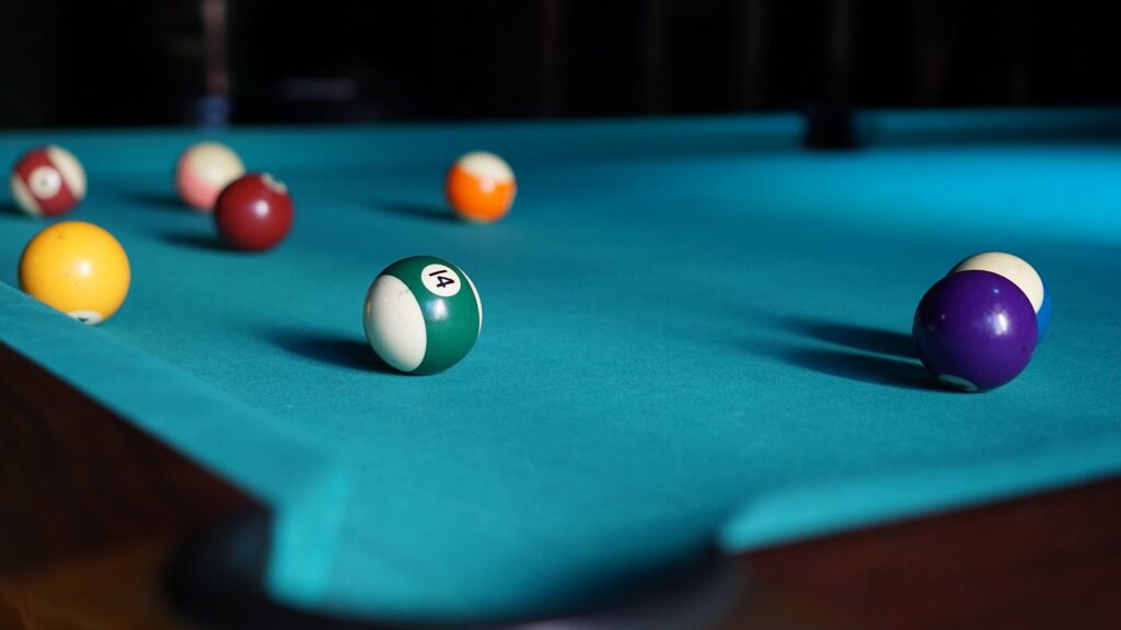 billiard balls close up