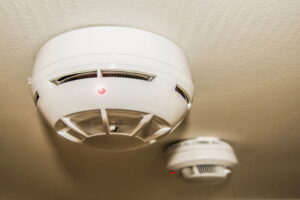 fire detectors on the ceiling