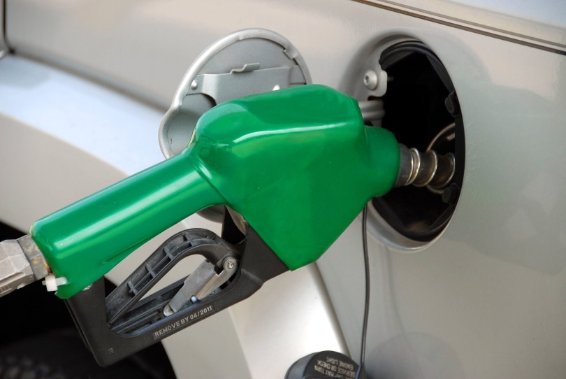 gasoline into car fuel tank