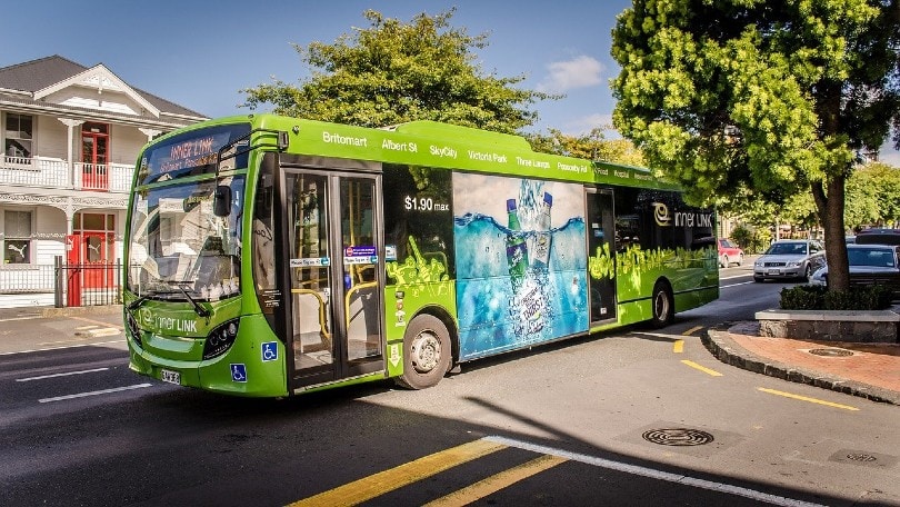 public bus on the road