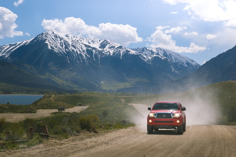 red toyota pick up