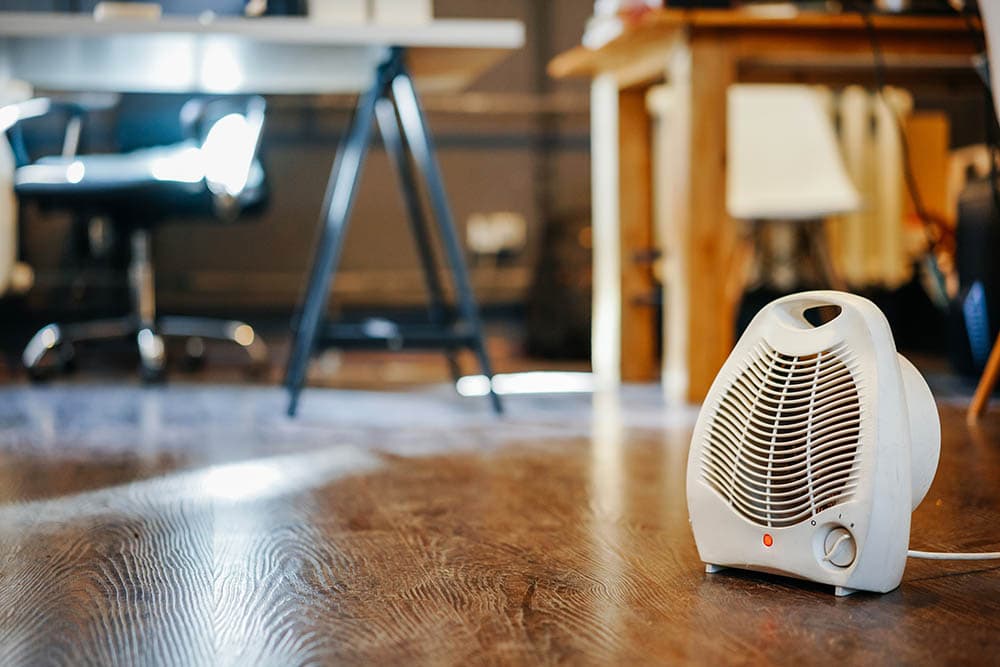 space heater in the office