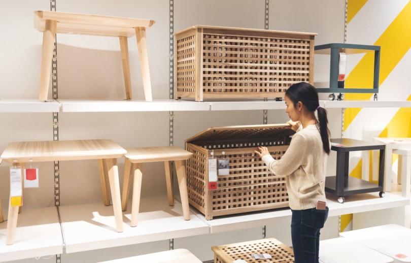 woman choosing furniture
