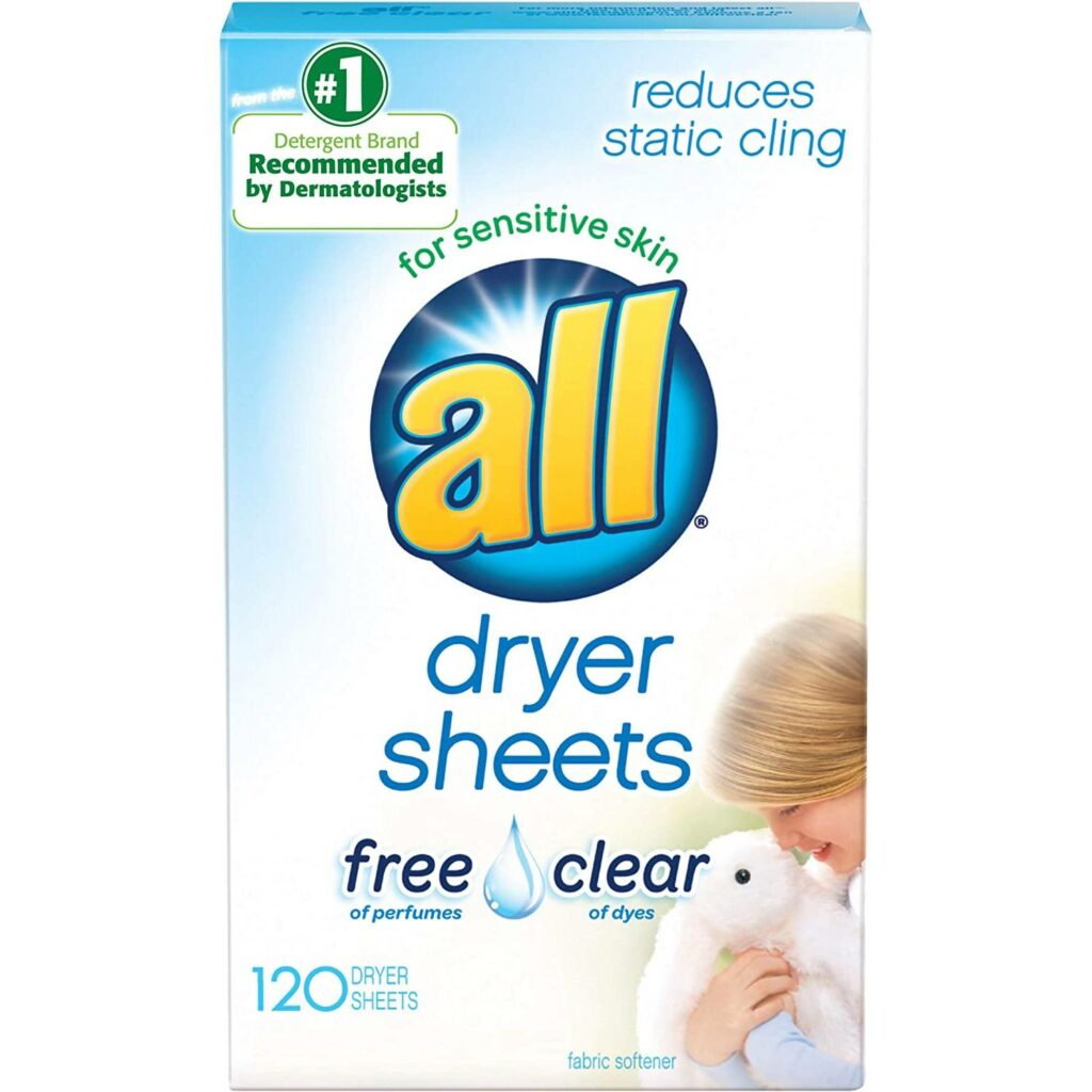 ALL Dryer Sheets for Sensitive Skin, 120 Count