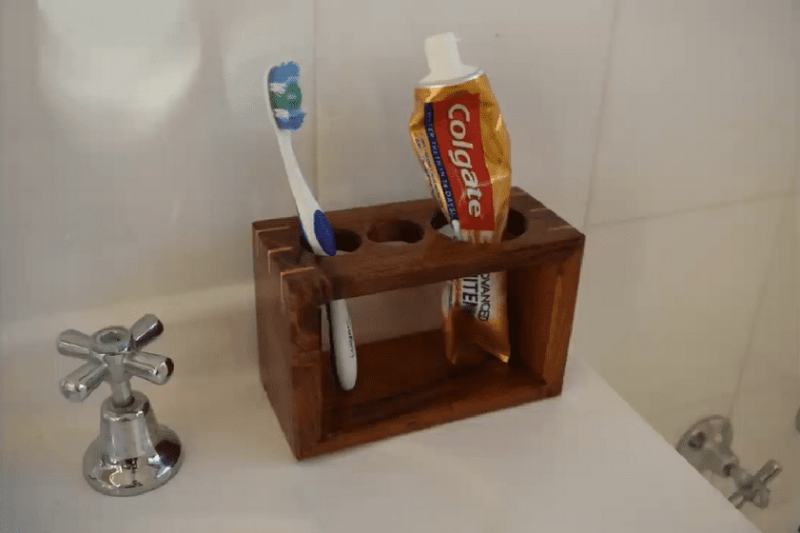 An Inexpensive Toothbrush Holder From Scrap Wood