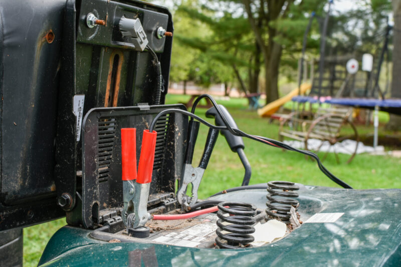 Charging a lawn mower