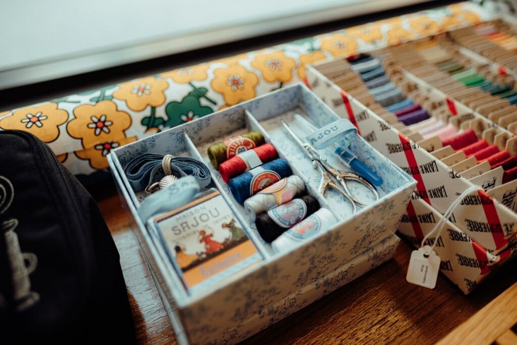 Craft supplies in a box