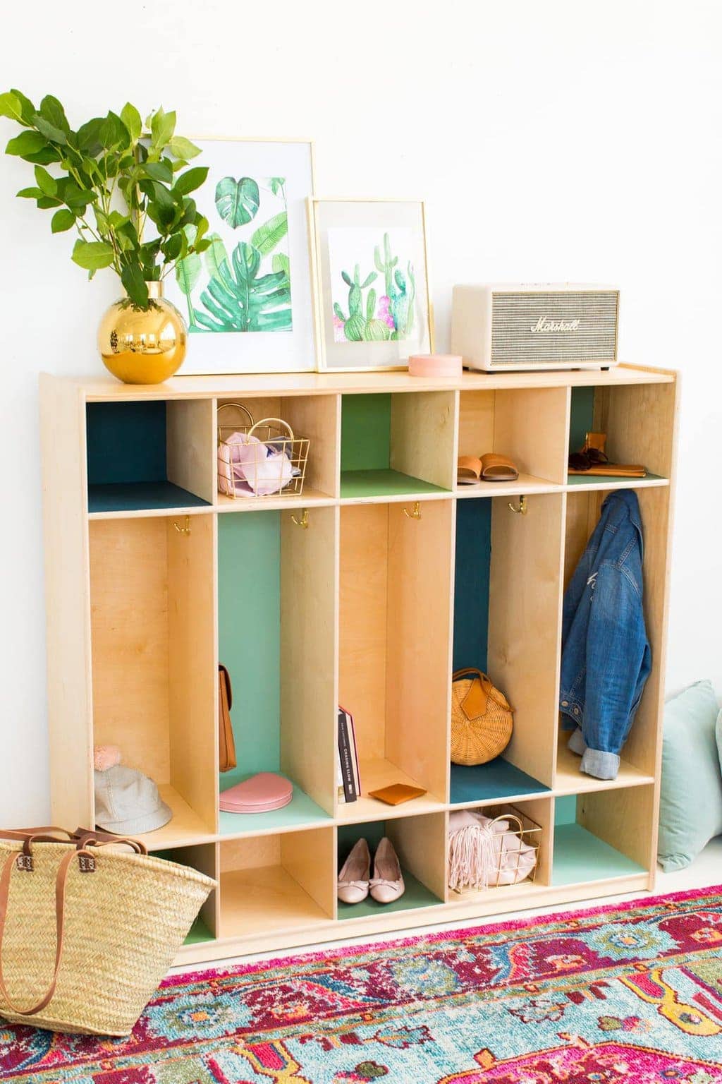 DIY Colored Storage Lockers by Sugar and Cloth