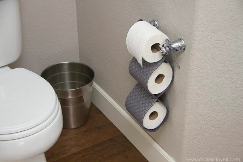 DIY FABRIC TOILET PAPER HOLDER