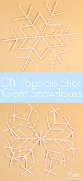 DIY Giant Popsicle Stick Snowflakes