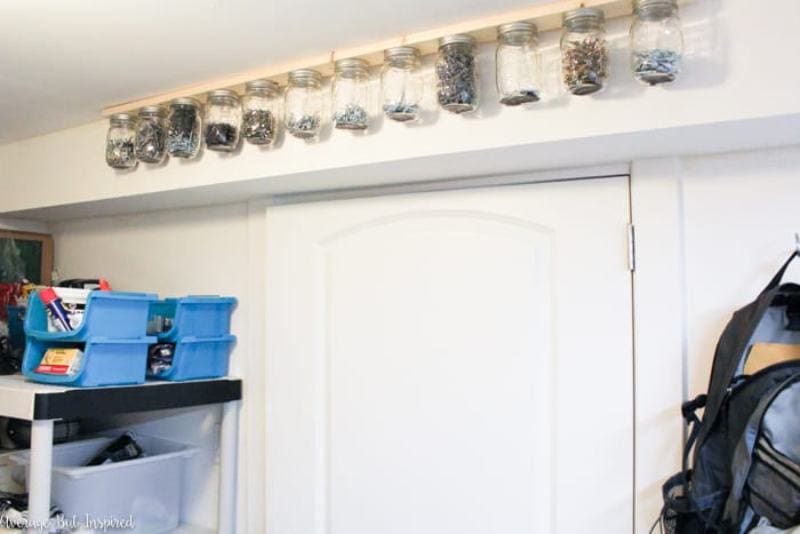 DIY Hanging Mason Jar Storage