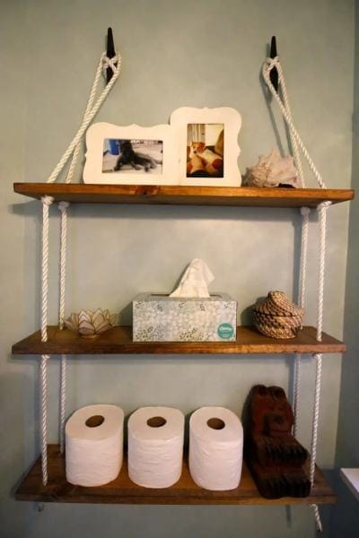 DIY Nautical Rope Shelving Tutorial for the $100 Room Challenge