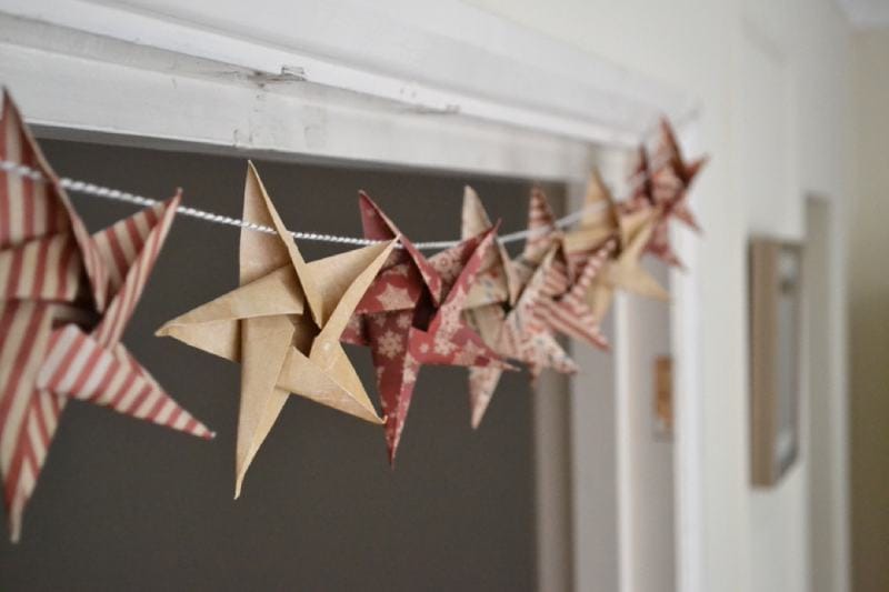 DIY Origami Star garland