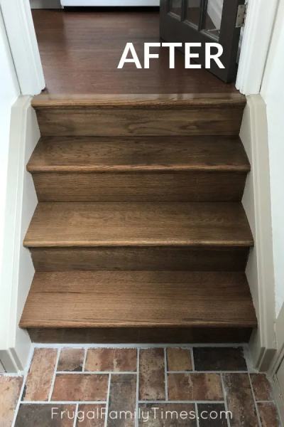 DIY Stairs Makeover- How to Install Wood Treads & Risers Over Old Steps