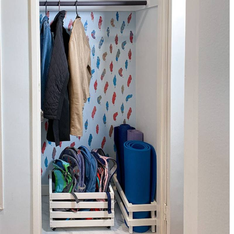 DIY budget-friendly entryway closet makeover