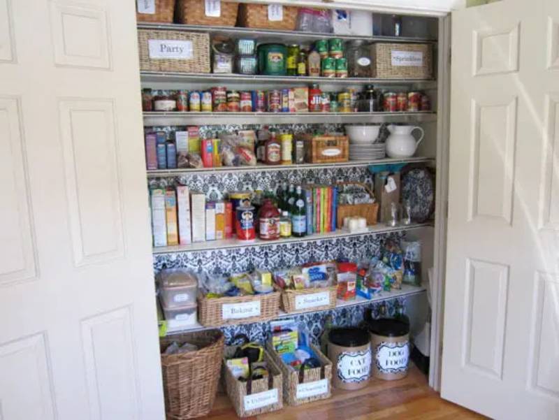 DIY coat closet into a pantry